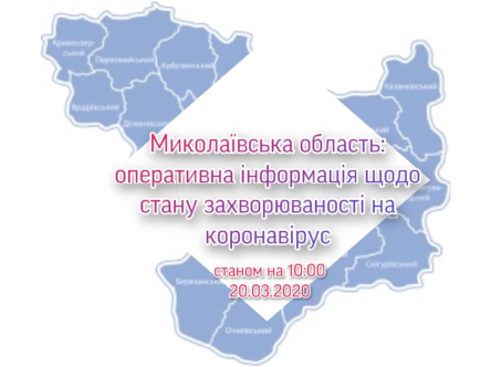 Свежие новости: Миколаївська область: оперативна інформація щодо стану захворюваності на коронавірус на ранок 20 березня