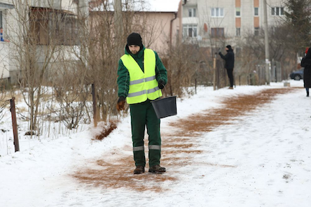 Свежие новости: Безопасная замена песка: во Львове для борьбы с гололедом используют кофе