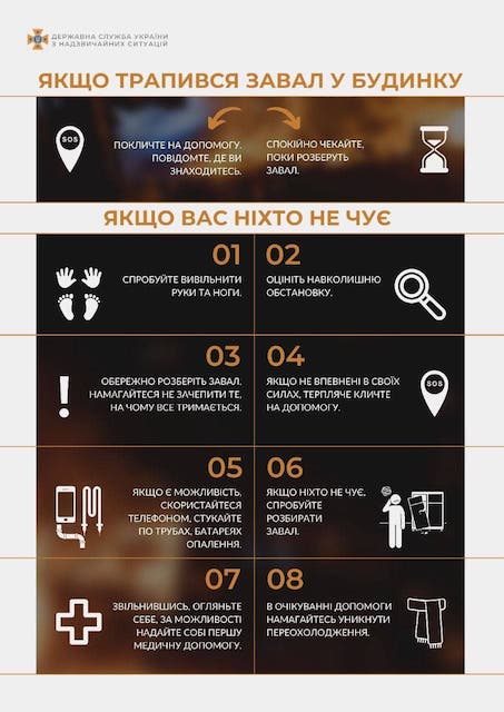 Свежие новости: Спасатели рассказали украинцам, как правильно себя вести, оказавшись под завалами жилого дома