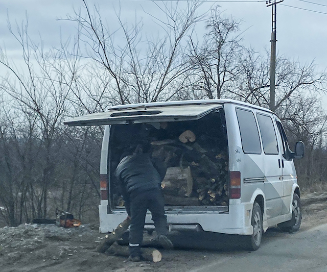 Свежие новости: Возле Матвеевки посреди дня рубят посадку вдоль трассы