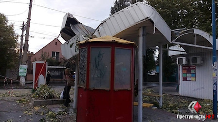 Свежие новости: В Николаеве во время сильного ветра дерево рухнуло на остановочный комплекс