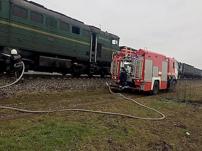 Свежие новости: В Баштанском районе загорелся тепловоз, который вез грузовой поезд