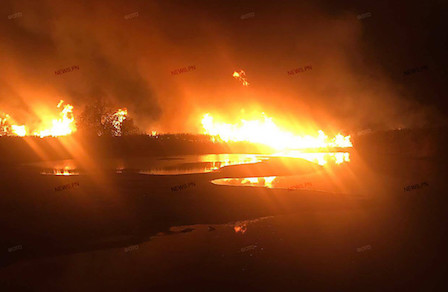 Свежие новости: ВИДЕО: На Николаевщине горит камыш - спасатели принялись тушить возгорание