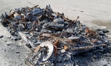 Свежие новости: Хозяин сгоревшего дотла суперкара Ferrari 458 Spider пытается продать его пепел