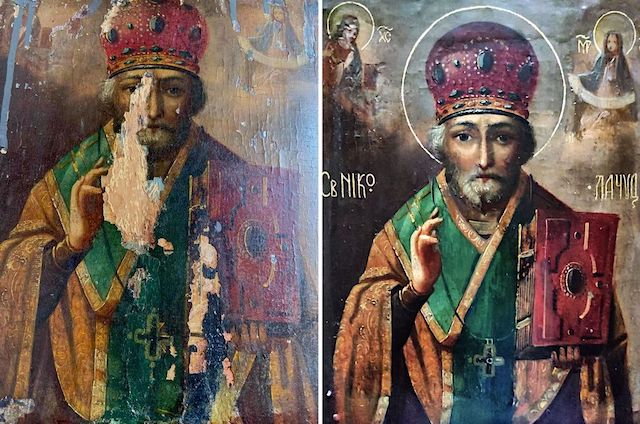 Свежие новости: В Очакове на свалке нашли икону — в ходе реставрации обнаружили еще одно древнее изображение