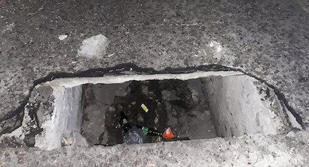 Свежие новости: В Николаеве провалился асфальт над ливневкой