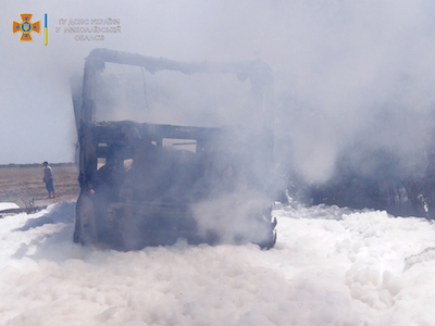 Свежие новости: На Николаевщине загорелся грузовик с горохом