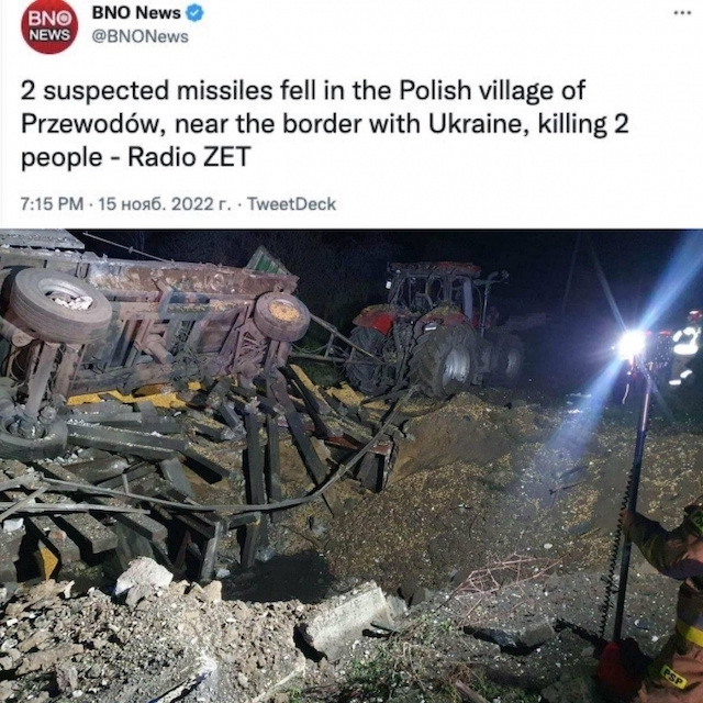 Свежие новости: У Польщі скликають термінову зустріч комітету нацбезпеки: ЗМІ пишуть про «прильоти» російських ракет