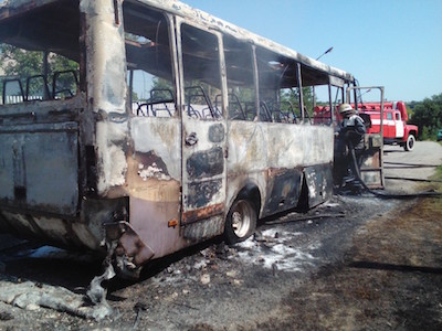 Свежие новости: На Киевщине дотла сгорел пассажирский автобус