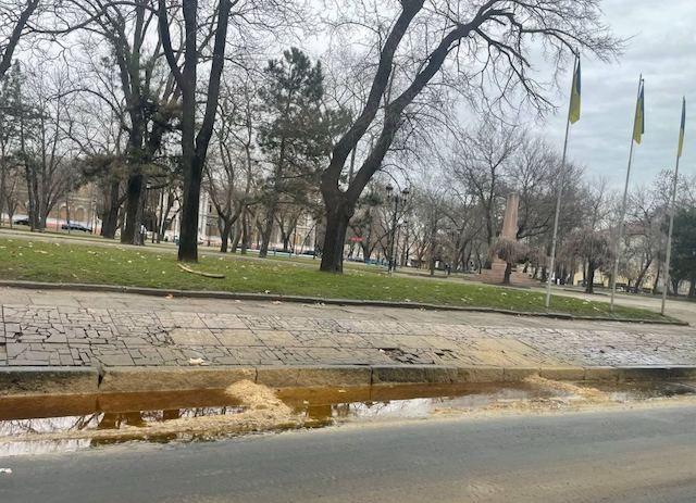 Свежие новости: Розлив олії в центрі Миколаєва