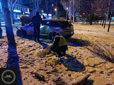 Свежие новости: В Николаеве водитель авто снес ограду и врезался в дерево