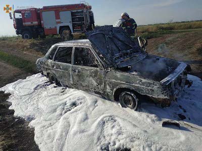 Свежие новости: В Баштанском районе на дороге загорелся автомобиль