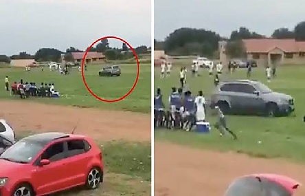 Свежие новости: В ЮАР во время футбольного матча фанат выехал на поле на внедорожнике, чтобы задавить арбитра