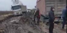 Свежие новости: ВИДЕО: На кировоградской трассе под Николаевом десятки фур увязли в грязи — дорога заблокирована