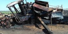 Фото новости: В Первомайском районе сгорел комбайн Свежие новости: В Первомайском районе сгорел комбайн