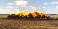 Свежие новости: В Новой Одессе произошел пожар тюков соломы