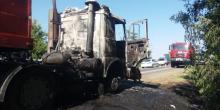 Свежие новости: Под Коблево загорелся автовоз: на трассе «Николаев-Одесса» пробка