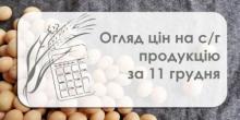 Свежие новости: Огляд цін на с/г продукцію за 11 грудня