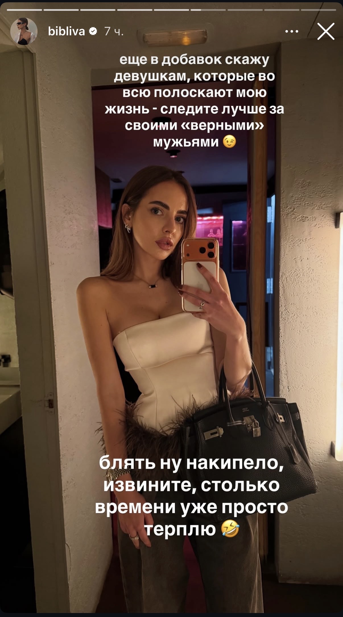 Скриншот Instagram-сторіс Аліни Біблєвої @bibliva